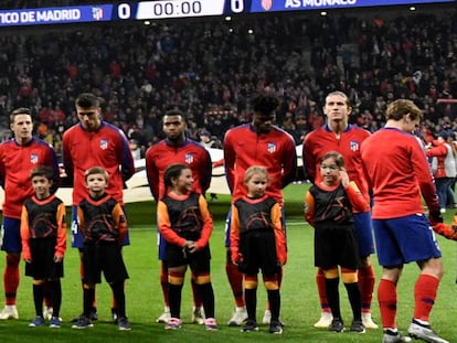 Partido entre el Atlético y el Mónaco en el Metropolitano. 