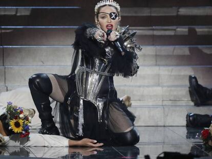 Madonna, durante su actuación en Eurovisión.