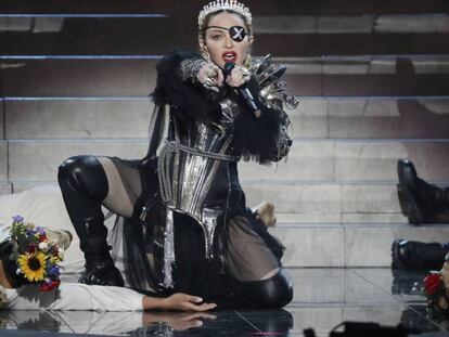 Madonna, durante su actuación en Eurovisión.