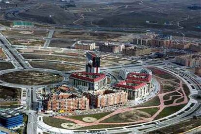 Vista aérea del nuevo barrio de Sanchinarro, al norte de la capital.