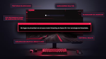 Nuevas opciones en el navegador Opera GX por la llegada de Perfil de Streaming