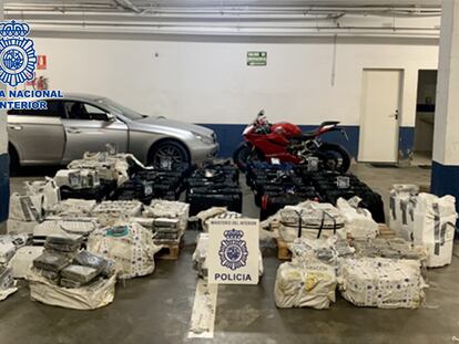 La cocaína incautada por la Policía Nacional en un garaje del centro de la ciudad de Huelva