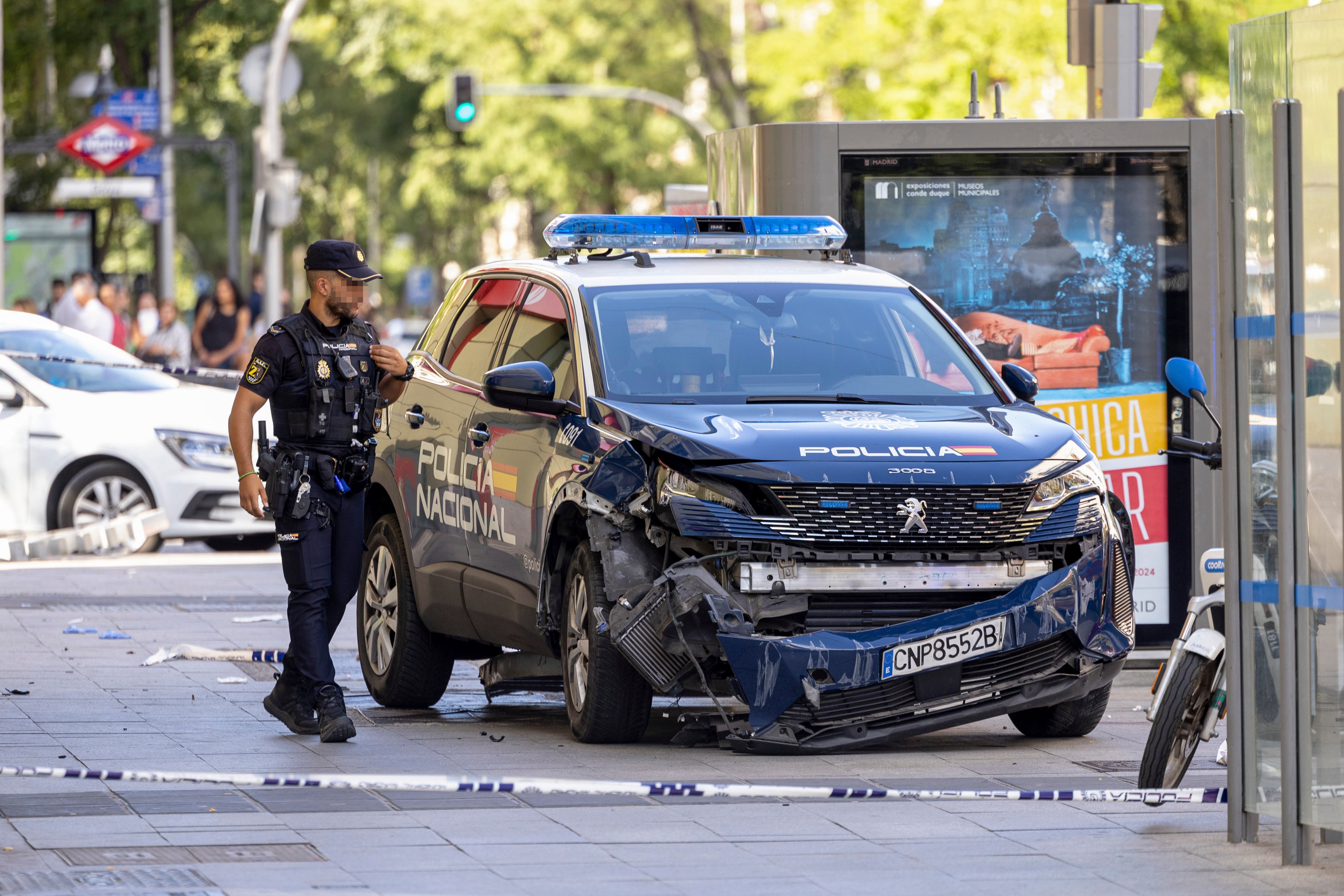 Tres mujeres y un bebé heridos tras ser arrollados por un coche de Policía en Madrid