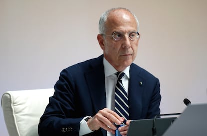 El CEO saliente de Enel, Francesco Starace, en la junta de Endesa.