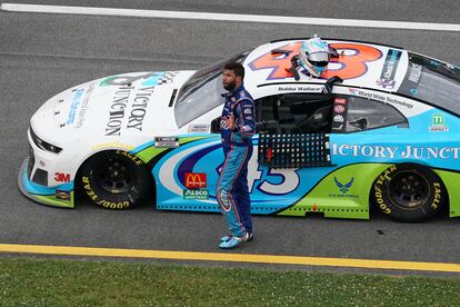 El piloto Bubba Wallace, durante su última carrera.