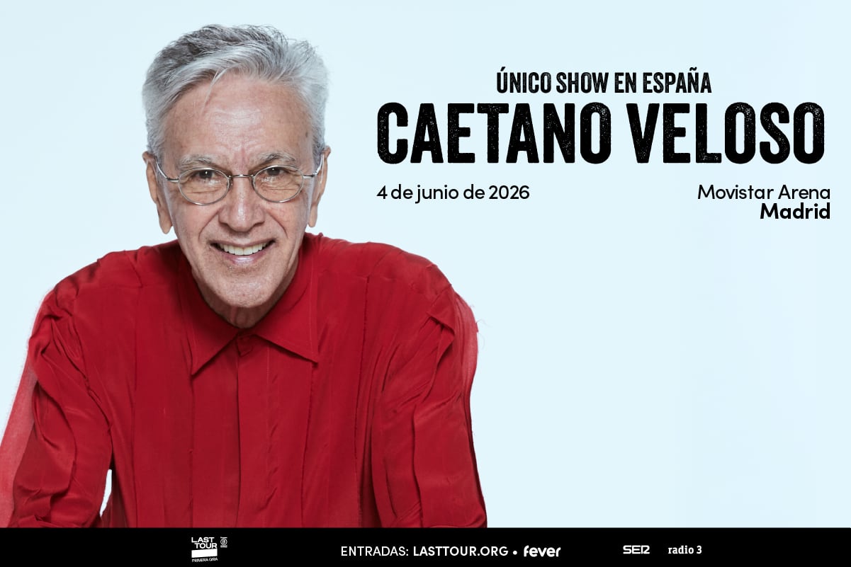 Cartel promocional del concierto de Caetano Veloso.