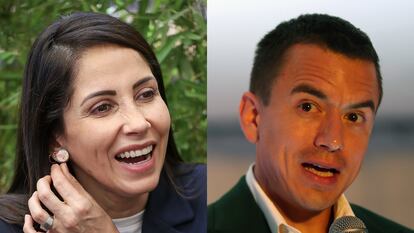 Luisa González y Daniel Noboa, candidatos a las elecciones en Ecuador.