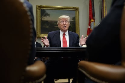 Donald Trump durante una reunión en la Casa Blanca
