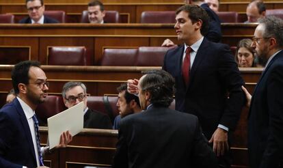 Antonio Hernando, Rafael Hernando, Albert Rivera y Juan Carlos Girauta.