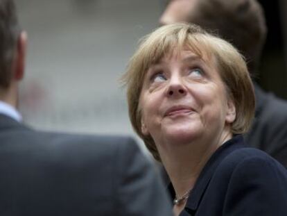 La cancellera Angela Merkel, a la cimera de l'euro convocada a Brussel·les el 7 de juliol.