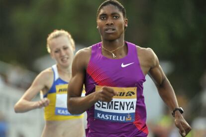 La atleta, durante la carrera