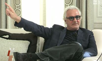 Fotograma de la entrevista a Flavio Briatore en la cadena Rai.