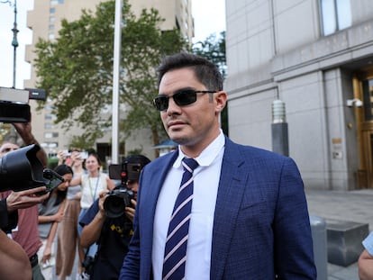 Ryan Salame, the former co-chief executive of FTX Digital Markets, exits the Federal Court after he pleaded guilty on two charges including conspiring to make unlawful U.S. political contributions, in New York City, U.S., September 7, 2023.