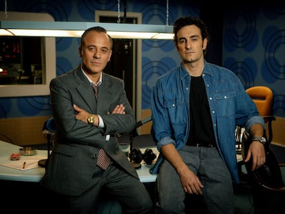 Javier Gutiérrez (izquierda) y Miki Esparbé, protagonistas de 'Reyes de la noche', de Movistar+.