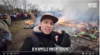 El 'youtuber' y activista ecologista francés Vincent Verzat, creador del canal Partager C'est Sympa, en una captura de uno de sus vídeos.