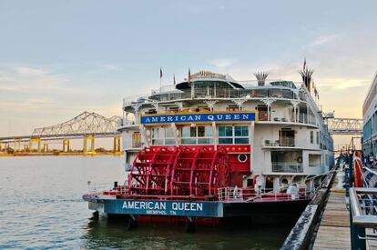 El 'American Queen', atracado en el puerto de Nueva Orleans (Lusiana, EE UU).