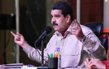 El mandatario venezolano, Nicolás Maduro, durante un acto este viernes en Caracas.