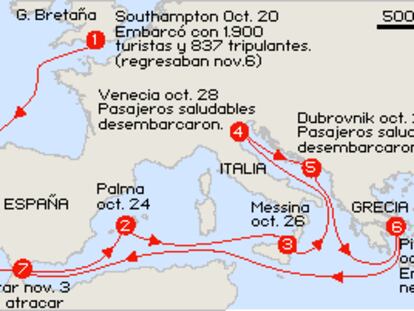 Ruta del crucero 'Aurora'