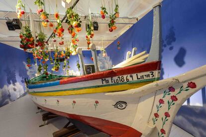 La barca 'María del Carmen', a l'exposició.