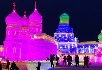 Construcciones con bloques de hielo en el Ice & Snow World