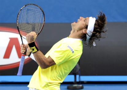 David Ferrer defeats 20-year-old qualifier Milos Raonic.