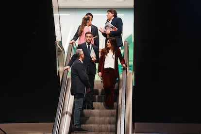 Los candidatos en la sede de ETB en Bilbao, este martes.