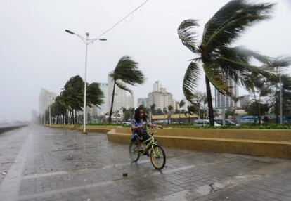 Tras el paso del tifón, un varón murió hoy en la ciudad de Quezon, en el Área Metropolitana de Manila, cuando le cayó encima un árbol.