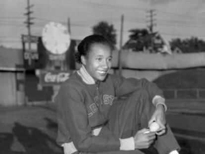 La atleta Alice Coachman, en Iowa en 1948.