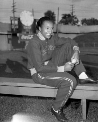 La atleta Alice Coachman, en Iowa en 1948.
