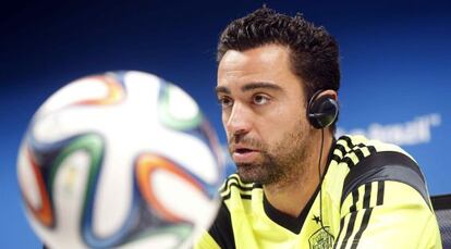 Xavi Hernández, en una rueda de prensa.