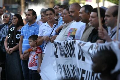 Manifestación llevada a cabo hoy en Valencia por la Fundación Secretariado Gitano.