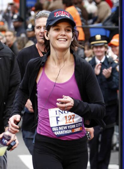 Katie Holmes corre el maratón de Nueva York.