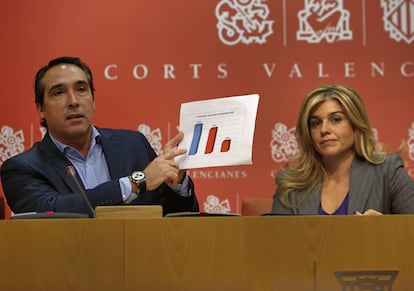 Los dirigentes del PP valenciano Rub&eacute;n Ib&aacute;&ntilde;ez y Eva Ortiz.