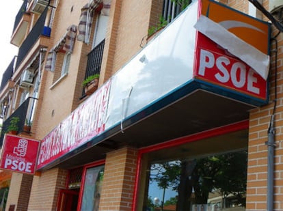 Vista de la sede del PSOE en Móstoles.