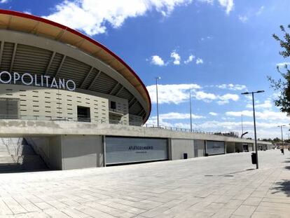 Entrada del nuevo estadio del Atlético de Madrid, Wanda Metropolitano.