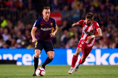 Arthur, en el último partido del Barcelona ante el Girona. 