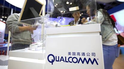 Un stand de Qualcomm en una feria móvil. AP