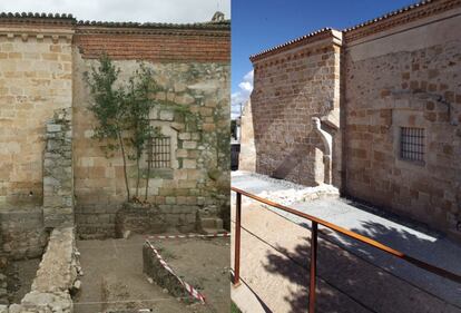 Comparación de la intervención en el entorno del templo de San Frontis.