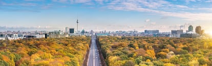 Panorámica del Tiergarten de Berlín, un pulmón vegetal de 210 hectáreas en pleno centro de la ciudad.