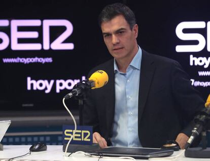 El secretario general del PSOE, Pedro Sánchez, durante una entrevista concedida a la Cadena Ser.