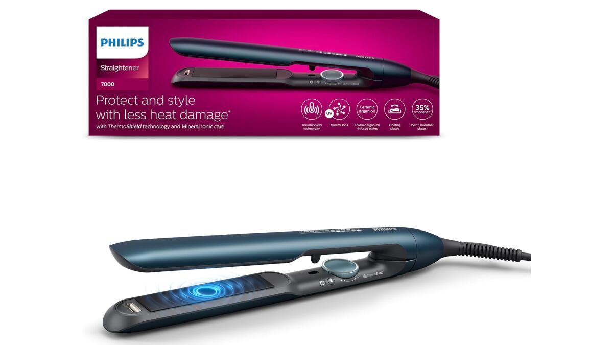 Plancha de pelo con tecnología Thermoshield, de Philips.