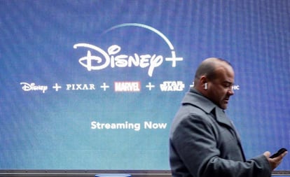 Un anuncio de Disney+ en Nueva York.