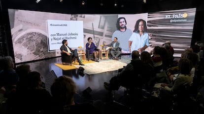 Encuentro con los suscriptores ELPAÍS. Manuel  Jabois y Najat el Hachmi moderados por Miquel Noguer. En el Estudio Toresky de Barcelona.