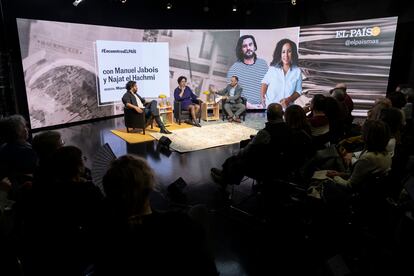 Encuentro con los suscriptores ELPAÍS. Manuel  Jabois y Najat el Hachmi moderados por Miquel Noguer. En el Estudio Toresky de Barcelona.