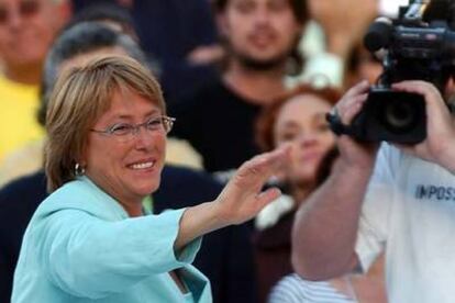 Michelle Bachelet durante la campaña electoral