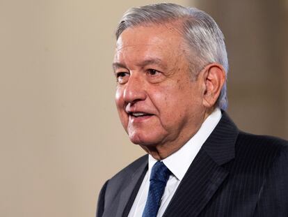 El presidente Andrés Manuel López Obrador comparece en el Palacio Nacional, el pasado viernes.