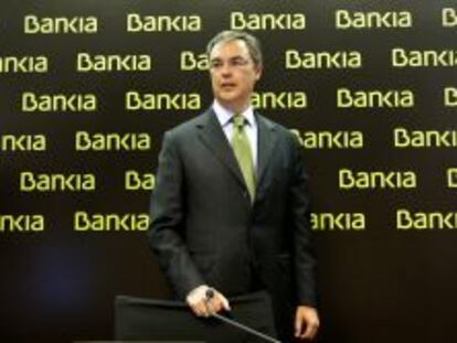 Jose Sevilla durante la presentaci&oacute;n de resultados de Bankia del primer trimestre.