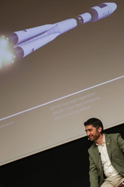 Jordi Puigneró durante el lanzamiento del nanosatélite 'Enxaneta'.