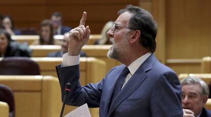 Mariano Rajoy, en una imagen de archivo en el Senado. 