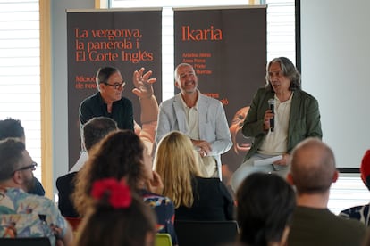 De izquierda a derecha, Alex Ollé, Víctor García del Moral y Francesc Xavier Marcé, en un momento de la rueda de prensa el día de la presentación.